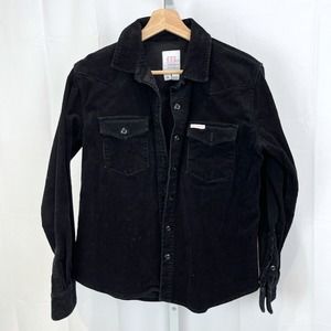 TOPO DESIGNS Womens Corduroy Mountain Shirt Button Up Long Sleeve Black Size M